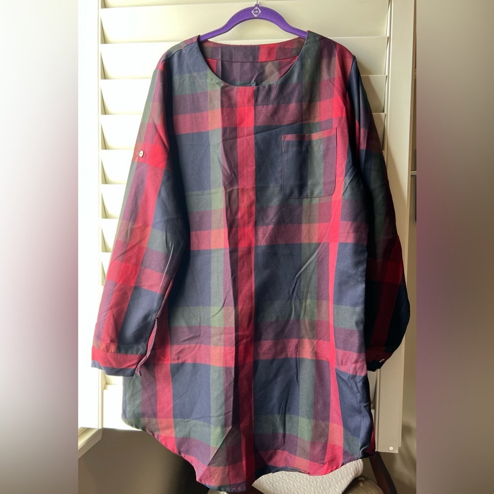 Cupshe - Large - NEW Without Tags -  Burgundy/Navy/Green Dress
